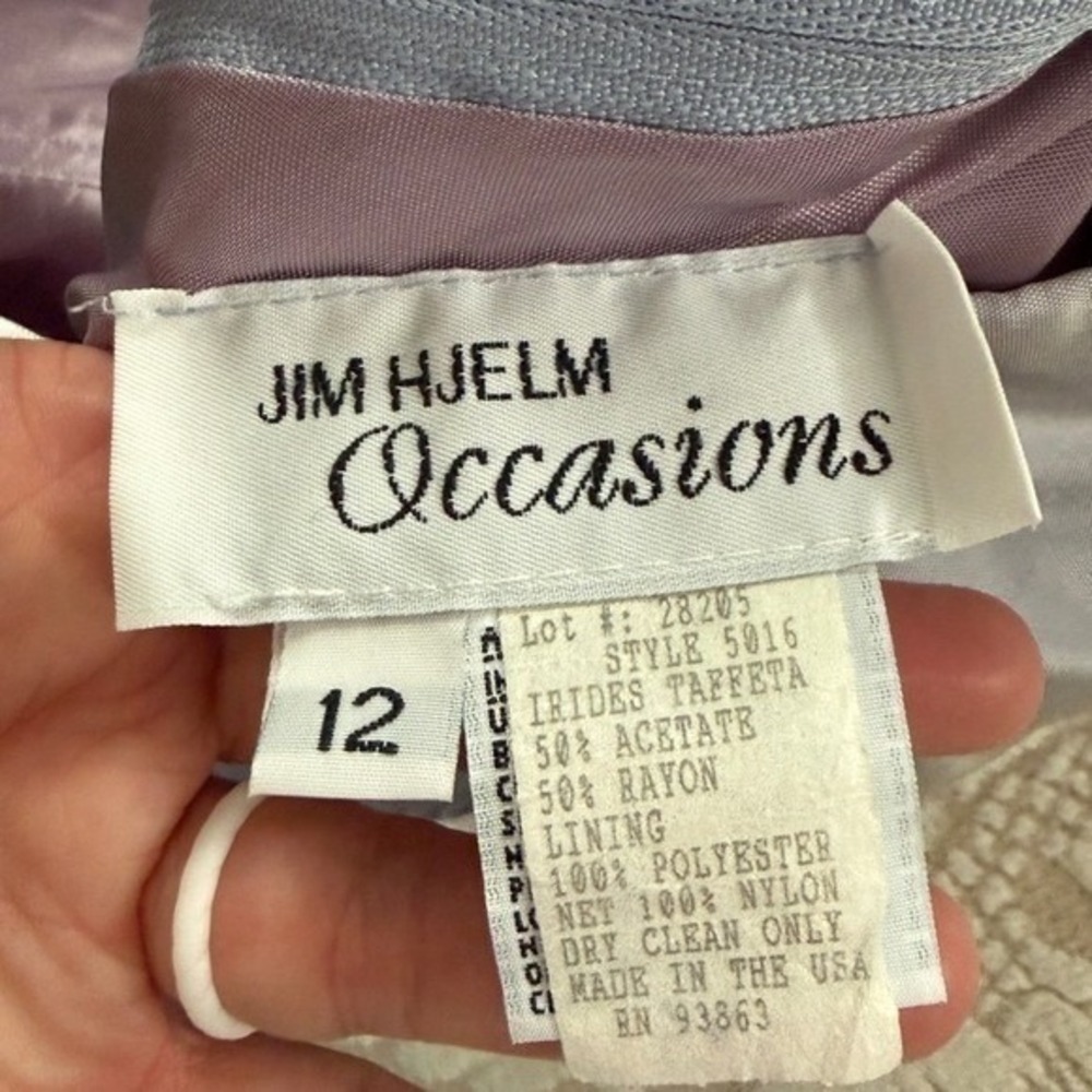Jim Hjelm Vintage Iridescent Lavender Taffeta Strapless Gown Dress 12 Coquette - Picture 10 of 11